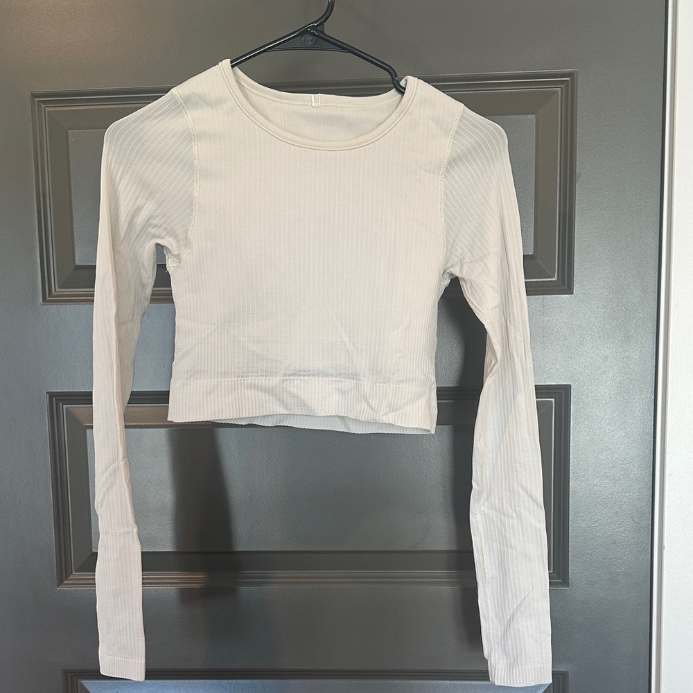 Lululemon Women’s Ebb to Street Ribbed Long Sleeve Cropped Top